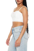 Sweetheart Lace-Trim Cropped Cami