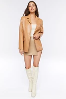 Faux Leather Blazer