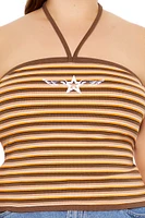 Plus Striped Star Halter Top