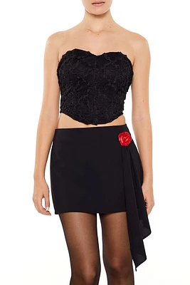 Lace Sweetheart Tube Crop Top