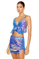 Iridescent Sequin Cropped Cami