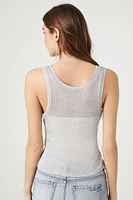 Sheer Glitter Knit Tank Top