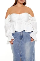 Plus Off-the-Shoulder Crop Top