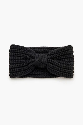 Ribbed Knit Bow Headwrap