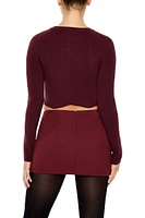 Notched Cropped Sweater