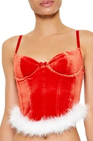 Velvet Santa Lingerie Corset Cami