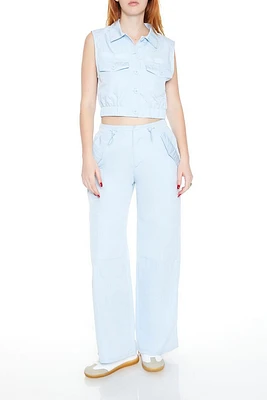 Toggle Drawstring Wide-Leg Pants