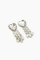 Faux Gem Heart Drop Earrings