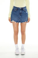 Frayed Denim Mini Skirt