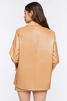 Faux Leather Blazer