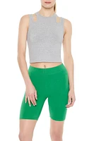 Cotton-Blend High-Rise Biker Shorts