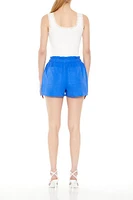 Linen-Blend Paperbag Shorts