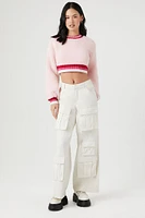 Cropped Fuzzy Knit Sweater