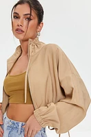 Batwing-Sleeve Cropped Jacket