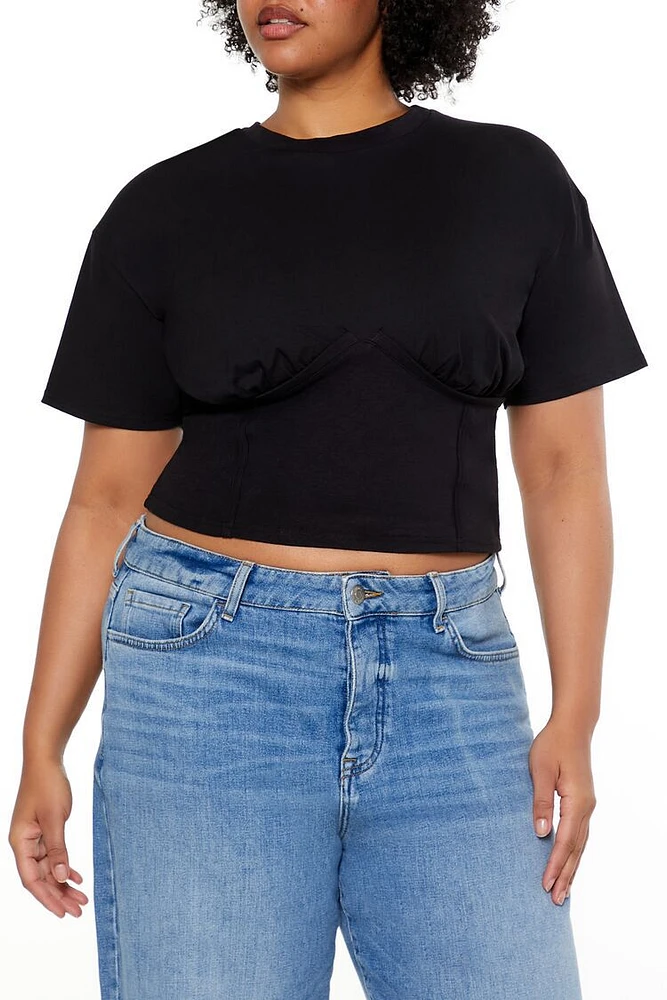 Plus Cropped Bustier Tee