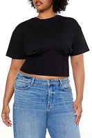 Plus Cropped Bustier Tee