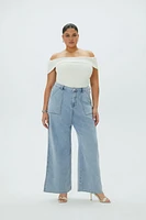 Plus Wide-Leg Carpenter Jeans