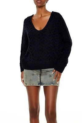 Geometric V-Neck Sweater