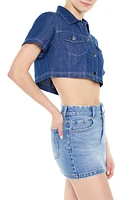 Cropped Denim Shirt