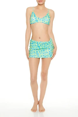 Tropical Bikini & Cover-Up Skirt Set