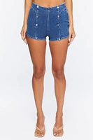 Double-Breasted Denim Shorts