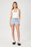 High-Rise Denim Shorts