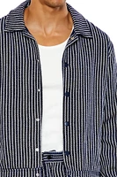 Textured Striped Trucker Jacket