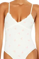 Ice Skate Print Lingerie Bodysuit