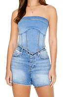 Denim Corset Tube Top