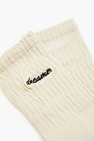 Embroidered Dreamer Crew Socks