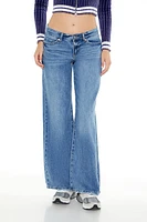 Stone Wash Low-Rise Flare Jeans