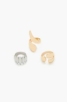 Two-Tone Wraparound Ring Set