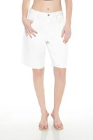 High-Rise Denim Bermuda Shorts