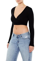 Surplice Crop Wrap Top