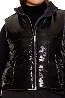 Plus Sequin Zip-Up Vest