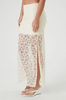 Lace Column Maxi Slit Skirt