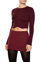 Notched Cropped Sweater