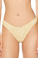 Jacquard Floral High-Leg Bikini Bottoms