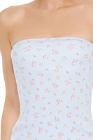 Floral Mini Lingerie Tube Dress