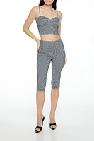 Gingham Sweetheart Cropped Cami