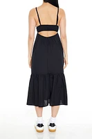 Plunging Cami Cutout Midi Dress