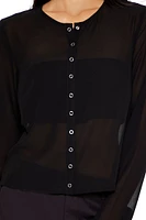 Chiffon Snap-Button Top