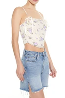 Floral Mesh Bow Cami