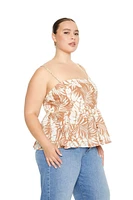 Plus Tropical Leaf Print Cami
