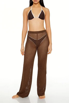 Crochet Straight-Leg Swim Cover-Up Pants