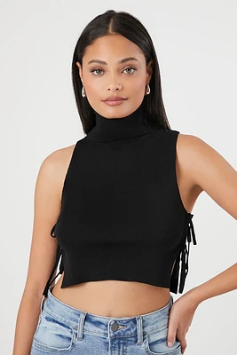 Sweater-Knit Turtleneck Crop Top