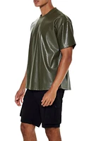 Geo Chevron Faux Leather Tee