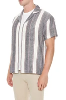 Textured Striped Short-Sleeve Shirt