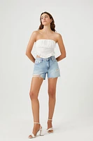 Smocked Ruffle-Trim Tube Top