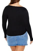 Plus Split-Neck Scoop Top